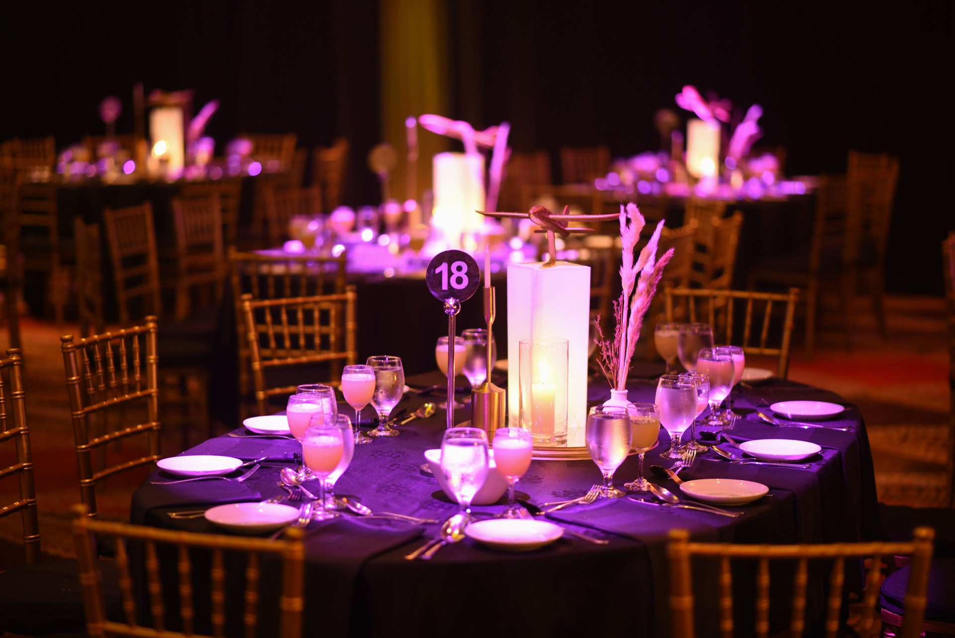 Close up of a dinner table decoration